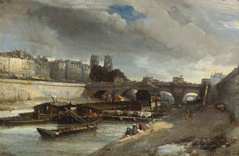 Johan Barthold Jongkind Boot wasplaats de buurt van de Pont Neuf